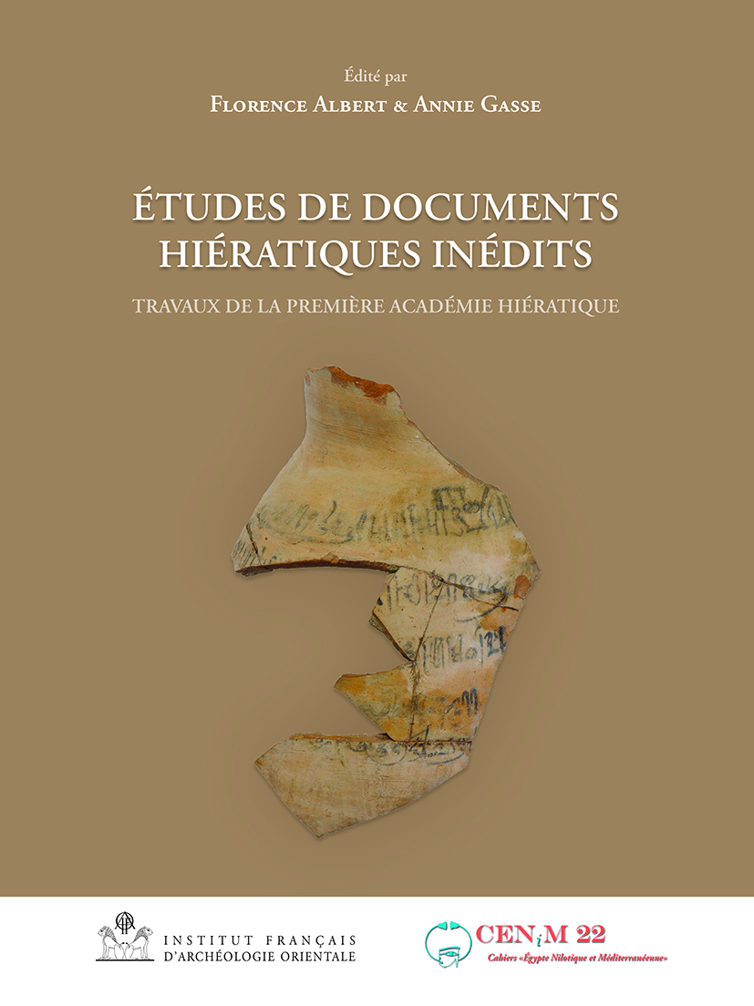 Études de documents hiératiques inédits. Les ostraca de Deir el-Medina en regard des productions de la Vallée des Rois et du Ramesseum Travaux de la première Académie hiératique - Ifao (27 septembre - 1er octobre 2015), <i>BiGen</i> 56